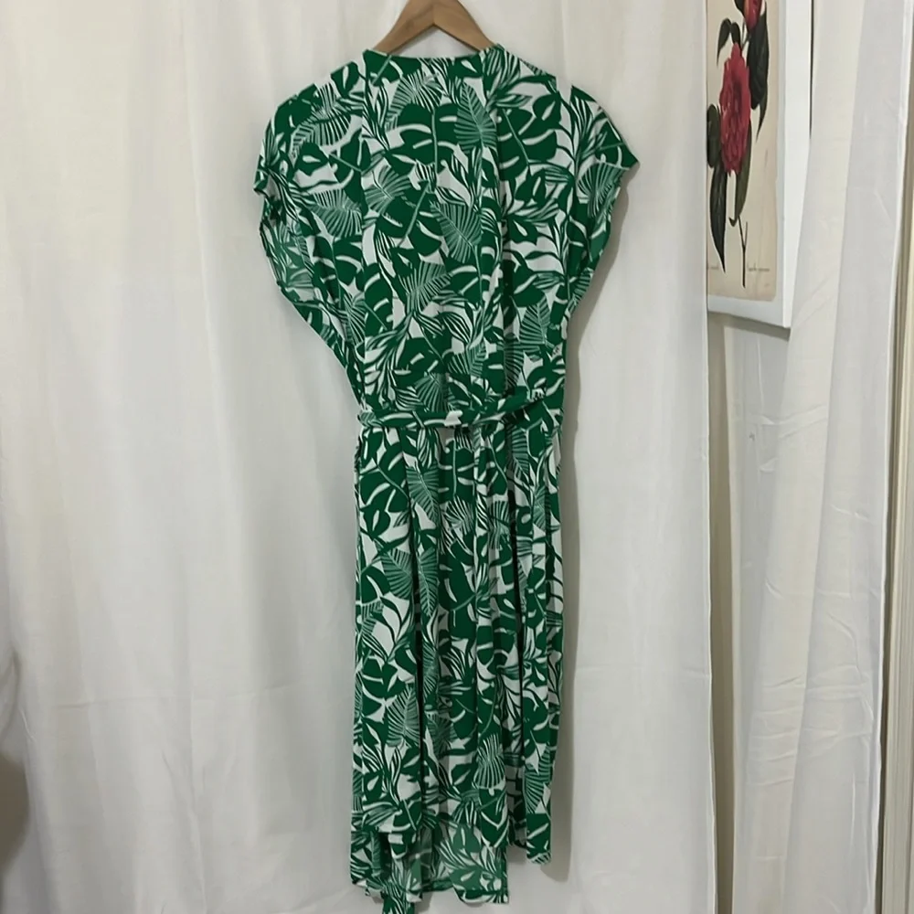 Maggy London Green Leaf Wrap Dress a306 - Picture 5 of 5